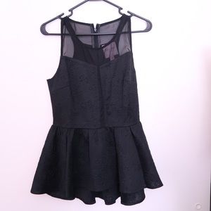 Romeo & Juliet Black Peplum Top